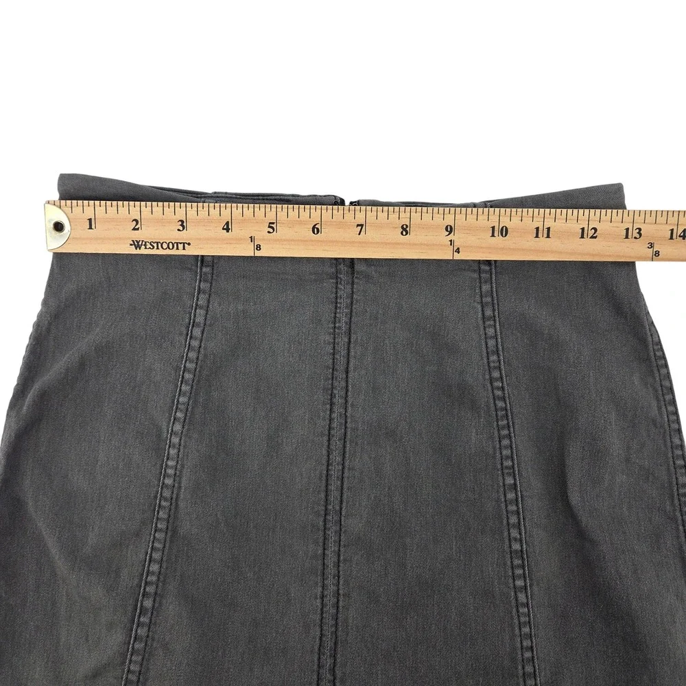 Free People Gray Denim Mini Skirt Size 4 Zip‎ Up Boho Grunge